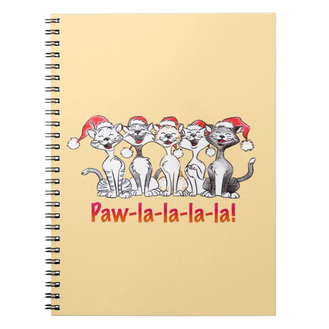 Cuaderno Singing Christmas Cats with Santa Hats (Frente)