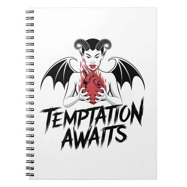 Cuaderno Siniestro Diseño Gótico Demonio - Se espera tentac (Frente)