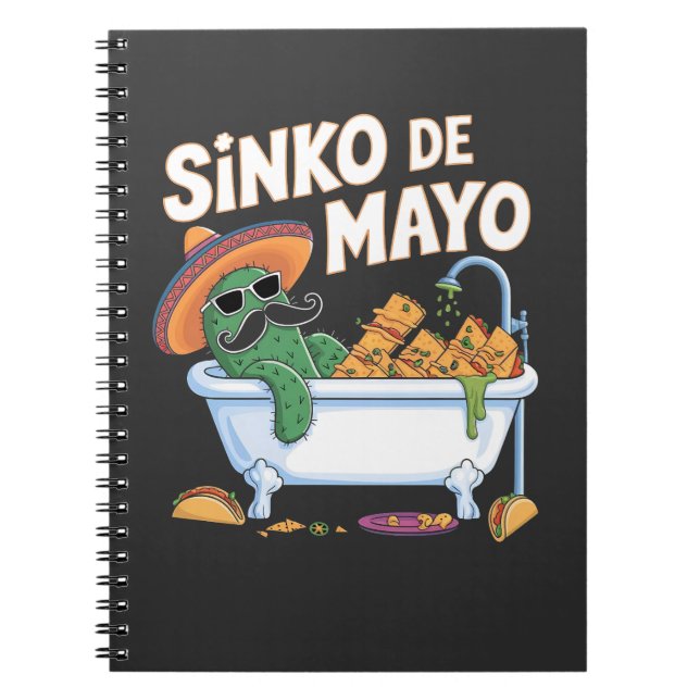 Cuaderno Sinko de Mayo Cinco De Mayo Cactus Funny (Frente)