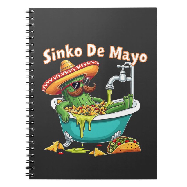 Cuaderno Sinko de Mayo"Funny Cinco de Mayo Cactus (Frente)