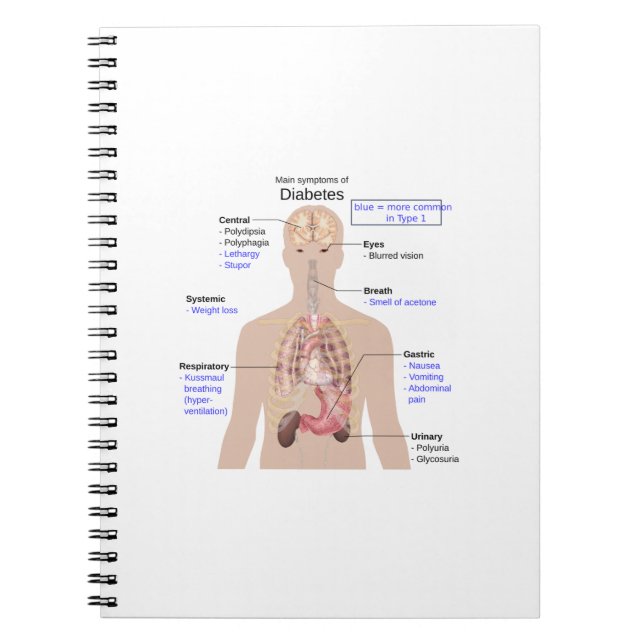 Cuaderno Síntomas de la diabetes (Frente)