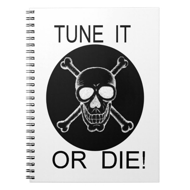Cuaderno Sintonizar o morir Círculo Skull NotePad (Frente)