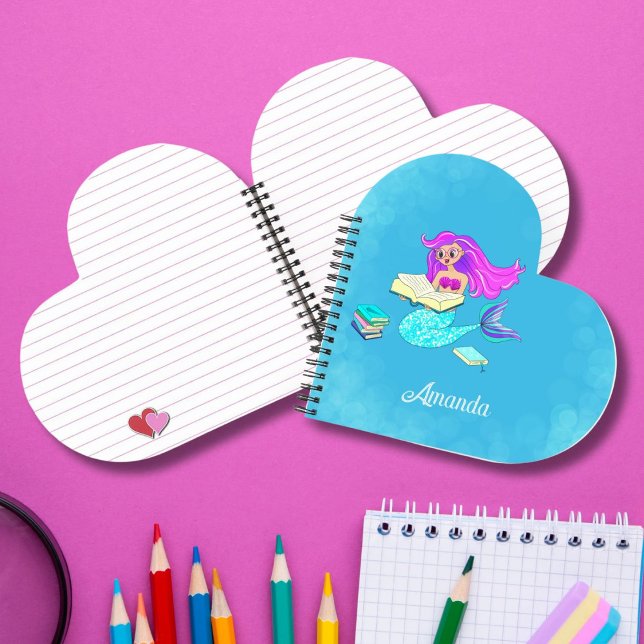 Cuaderno Sirena Brillante Con Gafas Leyendo Nombre (Subido por el creador)