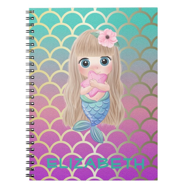 Cuaderno Sirena De Bebé En Las Escalas De La Cola De La Sir (Frente)