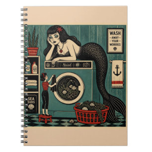 Cuaderno Sirena de mediados de siglo en día de lavado