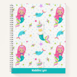 Cuaderno Sirena de Playa Linda Personalizado Niños