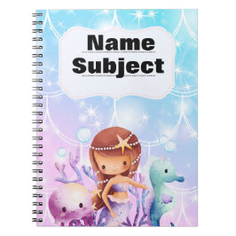 Cuaderno Sirena de portátiles personalizada