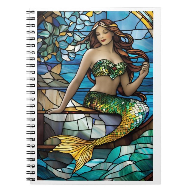 Cuaderno Sirena de vidrio manchado (Frente)
