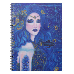 Cuaderno Sirena de zafiro con acentos dorados de Renee Lavo