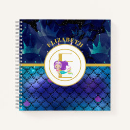 Cuaderno Sirena espumosa escala monograma de unicornio