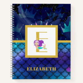 Cuaderno Sirena espumosa escala monograma de unicornio