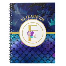 Cuaderno Sirena espumosa escala monograma de unicornio