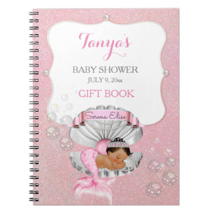 Cuaderno Sirena Étnica Perlas de Caracol Rosa Bebé