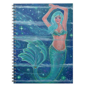 Cuaderno Sirena Gemma aqua por Renee Lavoie
