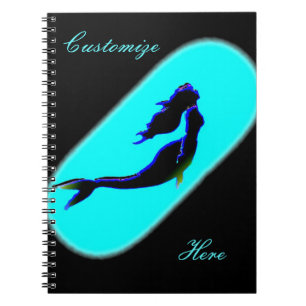 Cuaderno sirena negra en natación