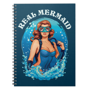 Cuaderno Sirena Real de Estilo Vintage - Buceador Scuba Fem