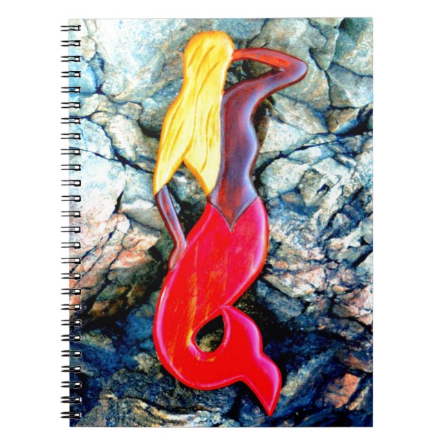 Cuaderno sirena rubia en rojo (Frente)