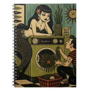 Cuaderno Sirena surrealista de mediados de siglo día de lav