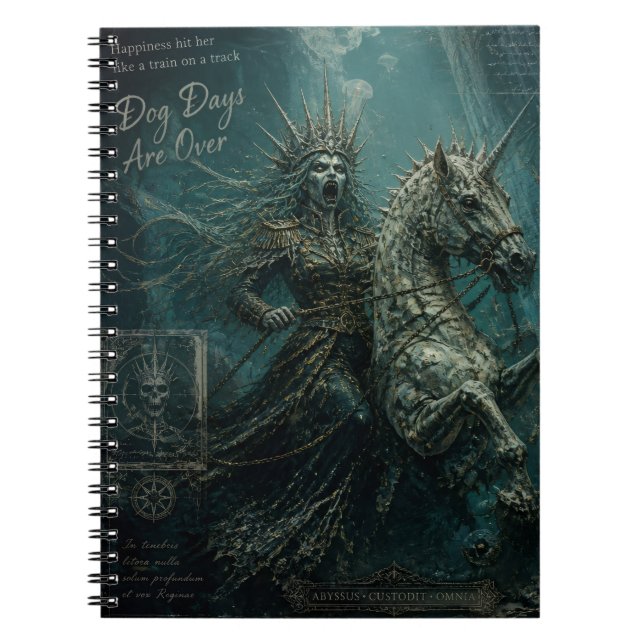 Cuaderno Sirena zombie en un unicornio caballito de mar (Frente)