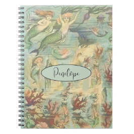Cuaderno Sirenas náuticas vintage y su bloc de notas