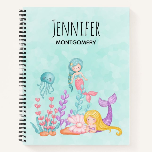Cuaderno Sirenas y medusas bajo la acuarela del mar (Anverso)