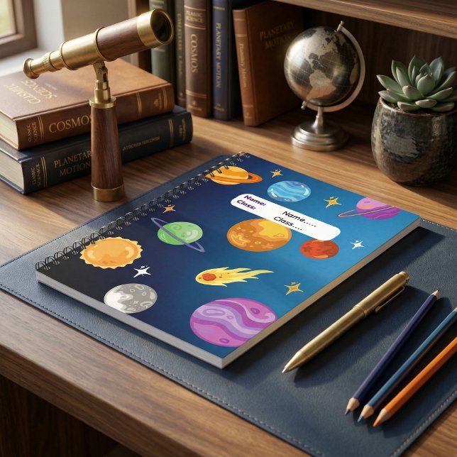 Cuaderno Sistema solar con Sol y Planetas Personalizados (Solar System Planets Astronomy Personalized Space Science Notebook for Students
)