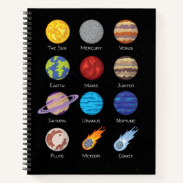 Cuaderno Sistema solar, dibujo Personalizado de los planeta