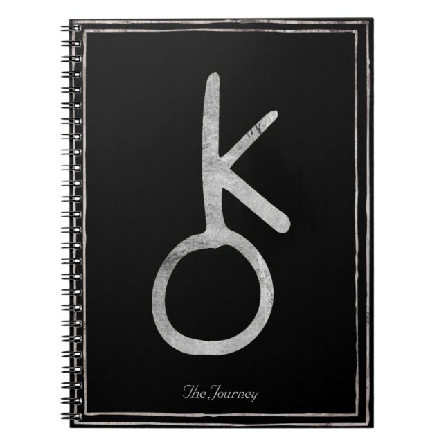 Cuaderno Sistema solar estilizado de plata de Chiron (Frente)