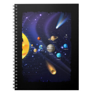 Cuaderno Sistema solar niño Chica planetas espaciales