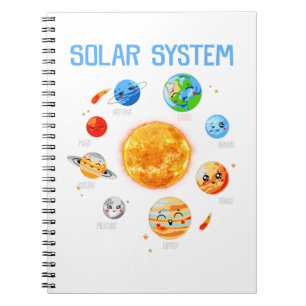 Cuaderno Sistema solar planetas ciencia espacio niños Chica