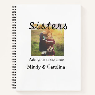 Cuaderno Sisters bestis BFF añadir familia de nombres de fo