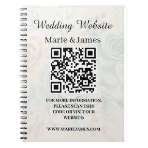 Cuaderno Sitio Web del boda Agregar nombre Fecha Código QR