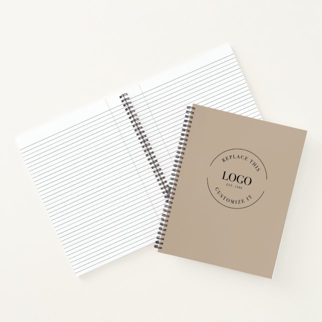 Cuaderno Sitio web del logo de Beige Simple Personalizado C (Interior)
