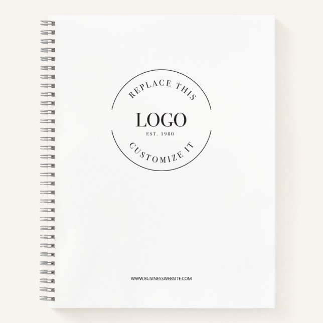 Cuaderno Sitio web simple grande con logotipo personalizado (Anverso)