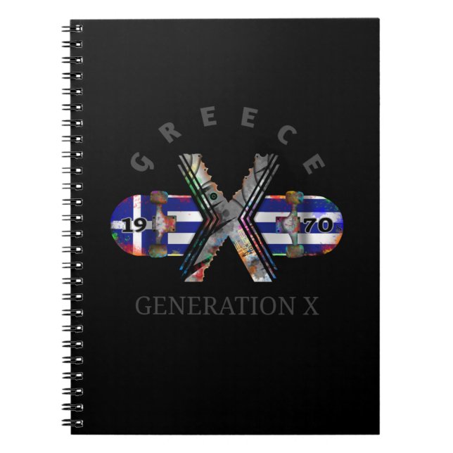 Cuaderno Skateboard Generation X de Grecia de los años 1970 (Frente)