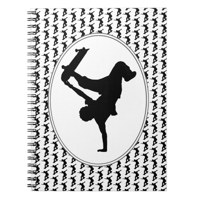 Cuaderno Skateboarder Skateboarding Skateboard Silhouette (Frente)