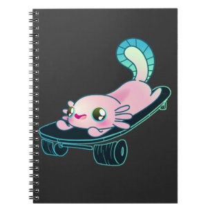 Cuaderno Skater Axolotl Skateboard Amantes Chica o niño