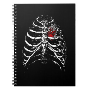 Cuaderno Skeleton Cage de costilla cardíaca X-Ray Niños a