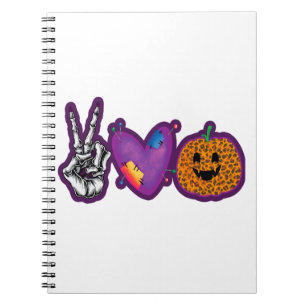 Cuaderno Skeleton Calabaza Paz Amor Halloween
