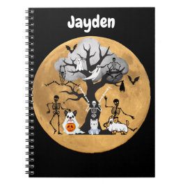 Cuaderno Skeleton camina sus perros con disfraces
