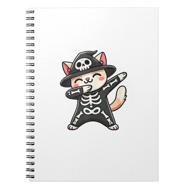 Cuaderno Skeleton Cat Halloween Niños gatos adorables (Frente)
