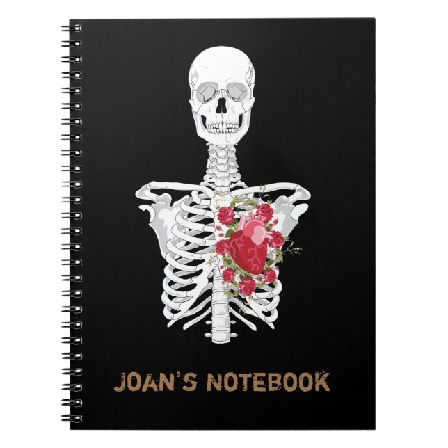 Cuaderno Skeleton Corazón de flores (Frente)