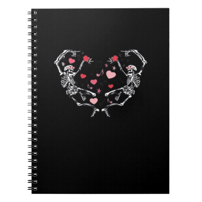 Cuaderno Skeleton Dancing Heart El día de San Valentín Gift (Frente)