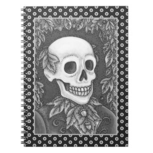 CUADERNO SKELETON, GÓTICO GENTLEMAN SKULL, SOCIEDAD DE HOJA
