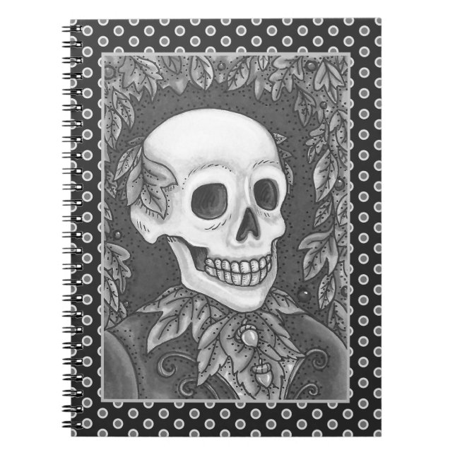 CUADERNO SKELETON, GÓTICO GENTLEMAN SKULL, SOCIEDAD DE HOJA (Frente)