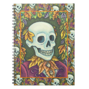 CUADERNO SKELETON, GÓTICO GENTLEMAN SKULL, SOCIEDAD DE HOJA