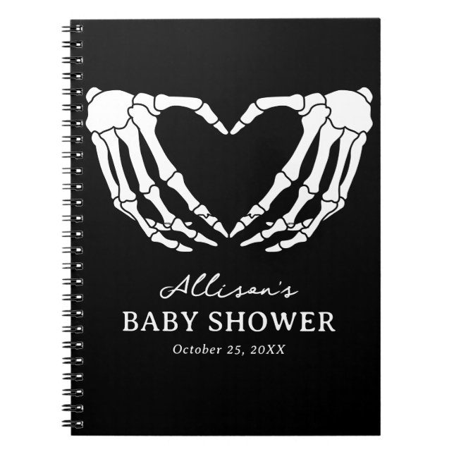 Cuaderno Skeleton Halloween Baby Shower Guest Book (Frente)