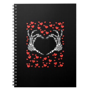 Cuaderno Skeleton Hand Heart Día de San Valentín Funny Clas