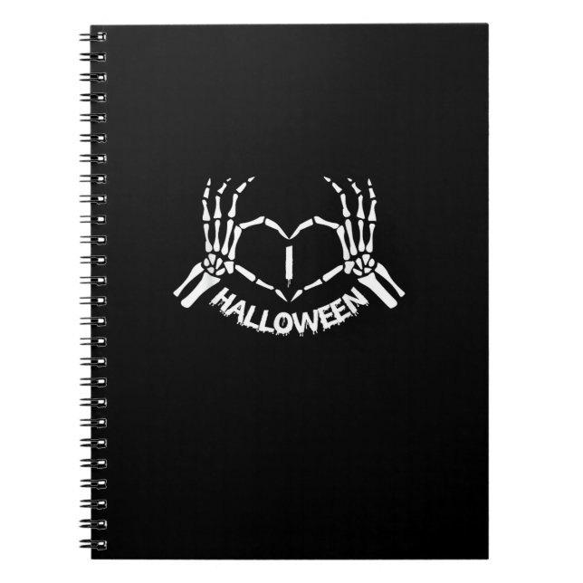 Cuaderno Skeleton Hand Heart Lazy Halloween Disstume Funny (Frente)