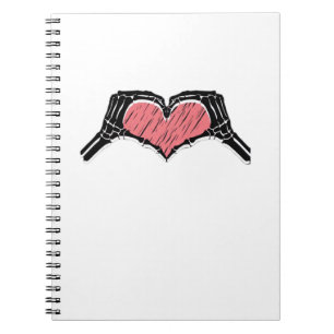 Cuaderno Skeleton Hand Heart Rótulo Día de San Valentín Cla